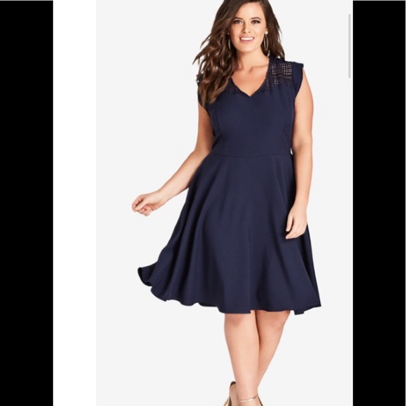 city chic navy blue dress